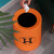 FW1268 简约双层拉极桶厨房垃圾篓纸筒塑料垃圾桶双层带内筒 中号橙色