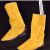 电焊工纯牛皮电焊护脚套皮护腿护脚盖劳保防护鞋盖隔热阻燃耐高温 黄色短款系带长22厘米