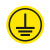 接地标识贴ABCNPE相序标志电器电气设备标签提示贴 接地(黄底带圈) 不干胶  2x2cm / 100小贴