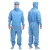无尘服工作服连体胯下拉链工厂实验室洁净服男女 蓝色0.5网格 5XL