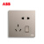 ABB开关面板插座，墙壁USB五孔双控插座，轩致系列朝霞金 电话插P