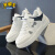 安䂿童鞋新款低帮板鞋防滑耐磨学生儿童运动鞋轻便跑步鞋男轻质跑 HS011白色 34