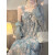 拉夏贝尔（La Chapelle）新款连衣裙女装茶歇法式桔梗长裙子温柔风蓝色雪纺碎花吊带裙子女 1066开衫+吊带裙 S