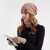 汀梵娜保暖针织毛线帽冬季跨境帽子围脖手套三件套装加绒护耳套头帽 橘色