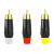 音视频焊接头单莲花头AV线音频线接线端子 红黄白RCA插头 白色2个接头