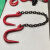 羊角成套链链条模具挂钩羊角吊环羊角索具拖车锰钢双头勾 桔红色 1吨*0.5米双羊角