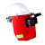 钧道汇红钢纸电焊面罩配焊工防护帽头戴式焊工帽防溅射防火星劳保工地焊接帽 面罩+白色