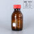 加厚玻璃GL45蓝盖试剂瓶密封化学实验瓶耐腐蚀样品瓶红盖四氟垫瓶 棕色500ml红盖+四氟垫
