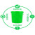 垃圾桶圆形加厚大号带盖厨余易腐垃圾分类绿色熟胶圆筒商用过滤大 100K绿色有盖厨余新国