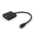 微型Micro HDMI转VGA转换器笔记本高清小接口连接显示器转换线头 黑色(不带音频) 25cm