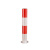锦安行JA-LZ27 75cm镀锌立柱道路钢管警示柱铁立柱立柱固定路桩防撞柱 750×φ76×150mm 厚2.0mm 红白色