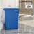 YYN商用无盖大容量厨房卫生桶超大方形加大20L 60L蓝色长方形桶（送垃圾袋）