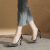 水钻金属方扣高跟鞋女2022年新款欧美小众设计性感镂空单鞋 黑色 34