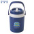 稳斯坦 W736 塑料密封冰桶 便携圆形带盖冷藏保温箱户外保鲜冰桶实验室储藏桶 蓝色2L