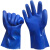 全浸塑劳保胶手套颗粒杀鱼止滑工业加厚橡胶耐磨防滑防水防油耐酸 蓝色浸塑磨砂（10双） L