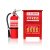 工地安全警灭火器标签标识牌消防栓消火栓使用方法贴纸放置点地贴 火灾时请按下(10张)红 20x40m