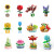 恋尚熊花卉系列微颗粒摆件大小颗粒积木儿童拼装玩具2024年新年礼物 YX865+866+867+869-花卉带底座四