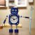 千惠侬用闹钟儿童卡通专用闹铃床头可爱创意个性机器人小男孩时钟 红色夹子机器人(头不能转动) 15厘米
