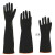 加厚耐磨工业耐酸碱胶皮手套塑胶黑胶橡胶加厚劳保加长耐用耐溶剂 双层耐酸碱手套黑色-55cm XL