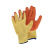 安迪乳胶掌浸涤棉劳保手套 耐磨防油防水耐酸碱手套 工地机械手套 黄色 XS 实用装(12双)
