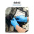 帮手仕一次性蓝色防护手套（无粉）防滑耐磨盒装抽取式PVC材质丁腈合成手套 合成丁腈（100只）/盒 蓝色 L