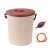 兰诗FW1276 垃圾桶过滤桶茶渣桶塑料茶台废水桶小过滤垃圾筒茶水桶  卡其色桶 加1.2米管带球
