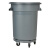 金诗洛 K5466 圆形带盖塑料垃圾桶 环卫储物垃圾桶酒店工厂超市大号保洁桶 120L带滑轮