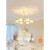 汉宫法式复古奶油风吊灯花朵网红氛围玻璃客厅大气餐厅灯书房卧室灯具 (三室两厅套餐B)赠三色光