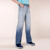 A21女装直筒牛仔裤女2021年夏季薄款新款ins潮高腰渐变设计感直筒裤长裤 天蓝 24