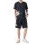 劳保佳 夏季新款套装 运动跑步篮球训练服 T恤短裤两件套 黑色 XXXL