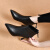 Pale memory品牌高跟短靴女2023年秋冬新款气质尖头细跟小跟单靴子真皮鞋 黑色（5公分绒里） 37