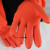 橡胶手套耐磨加长厚工作厨房防水家务清洁洗洗衣耐酸碱乳胶手套 桔红色 M