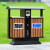 定制适用于户外垃圾桶不锈钢防腐木边单桶室外环卫分类垃圾箱小区 咖啡色 mx-4302檀棕色