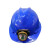 山头林村救援安全帽带头灯 抢险头盔充电安全帽矿工帽带灯安全帽矿灯盔煤 矿灯+PE蓝色安全帽