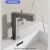 奥罗登现代简约抽拉数显美妆龙头用即热式卫生间浴室柜台盆面盆龙头 水镀枪灰
