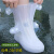 雨鞋套防水防滑高弹加厚时尚脚套便携式成人骑手鞋套水鞋雨靴 白色高筒 M码 (34-36)请参考尺码表