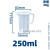 塑料烧杯量杯实验加厚大小刻度杯 50 100 150 250 500 1000ml工业品 zx塑料量杯250ml 有盖有把手