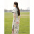 婍妡（Qeeshine）复古旗袍新款2024改良女年轻款夏季日常可穿新中式国风长款 雨江南 D129 3XL 建议145-160斤