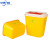 中环力安【方形8L】黄色塑料垃圾桶圆形一次性 医疗利器盒 锐器桶