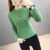 携尔曼（XIEERMAN）针织衫女半高领高腰短款毛衣矮小个子修身显瘦坑条上衣打底衫 翠绿色 S 80-95斤