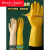 鑫洛芙牛筋乳胶手套工业耐酸碱橡胶手套 牛津胶皮手套 10双 黄色加厚耐 特厚耐用型5双本色85%选择 S