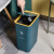 欧润哲 15L小鹿黑色长方形按压式垃圾桶 大容量垃圾桶带盖客厅厨房办公室夹缝手按开盖垃圾篓按压方桶