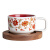 SUCCOHOMEWARE中式国风花卉咖啡杯碟套装 家用陶瓷喝水杯茶杯 新婚礼物伴手礼盒 向阳花-咖啡杯(红色礼盒+礼袋)