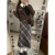 卡伊莎（KAYISHA）毛衣女美拉德穿搭格纹长裙秋季学院风麻花针织衫女+格纹裙子套装 套装 XL