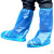 定制靴套加厚防泥塑料徒步均码防滑高帮一次性防水鞋套长筒工地透明 （蓝色）橡筋款50只 均码