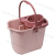 手压带滑轮加厚洗拖把桶挤水桶墩布清洁单桶拖把压干桶大容量定制 粉色桶