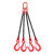 起重链条吊索具组合吊钩吊环G80锰钢铁链细筋钩起重吊装工具 3吨2腿3米