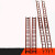 锐衍消防梯单杠梯挂钩梯T4TE6铝合金二节拉梯米6米9米1米 4米挂钩梯
