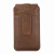 酷奇袋鼠牛皮手机包磁扣皮套穿皮带腰包插卡手拿包竖款6.5英寸7直插双层 中号咖啡色 (内径15.3*8cm)