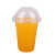 纤竹舞奶茶杯子一次性带盖豆浆杯商用饮料绿豆沙透明塑料果汁打包冷饮杯 360杯型+半球盖